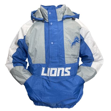 Detroit Lions Body Check Pullover Jacket - Vintage Detroit Collection