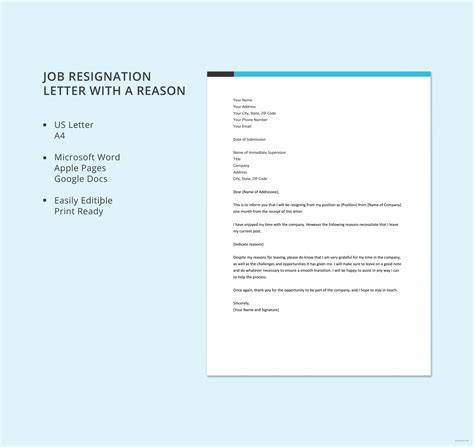 Microsoft Word Resignation Letter Template