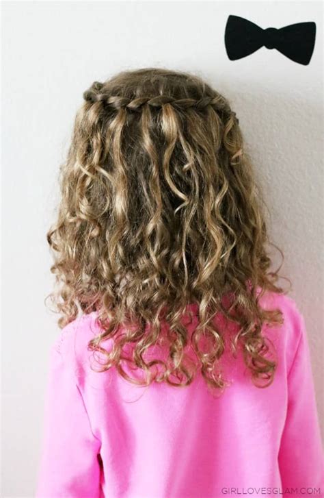 Waterfall Braid For Curly Hair Girl Loves Glam