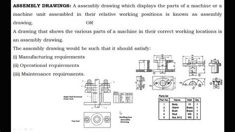 How To Draw Assembly Drawing Youtube