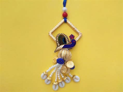 Bhaiya Bhabhi Rakhis Thread Lock Peacock Style Gota Base Lumba N Rakhi