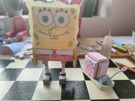 I Made Spongebob And Gary Next I Will Try To Make Spongebobs House