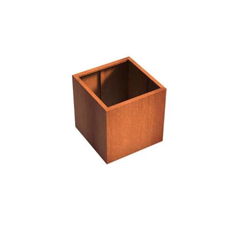 Pot carré ANDES sans fond en acier corten 800x800x800 mm