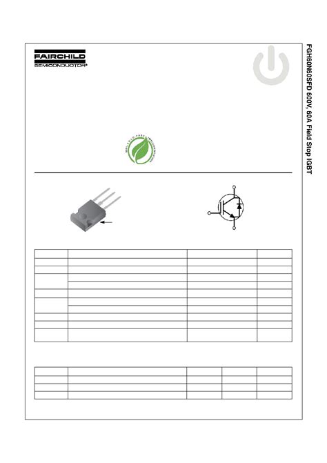 FGH60N60SFD datasheet(1/9 Pages) FAIRCHILD | 600V, 60A Field Stop IGBT