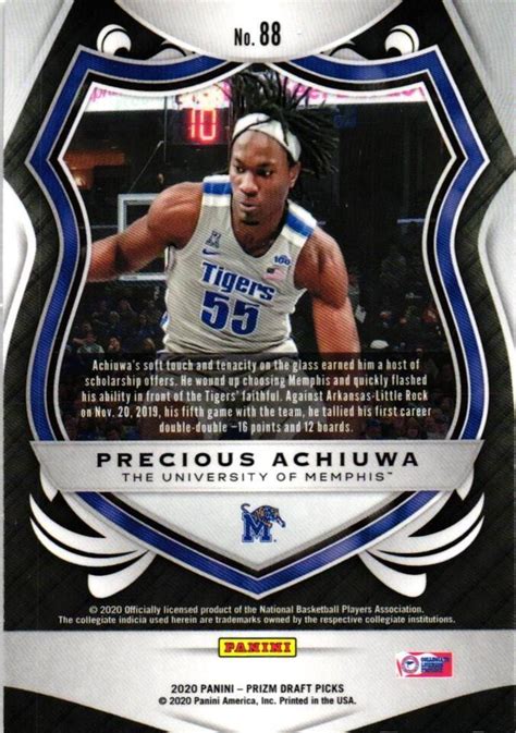 2020 Panini Prizm Draft Picks Collegiate 88 Precious Achiuwa EBay