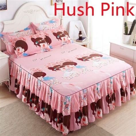 Floral Bed Skirt Dust Ruffle Bedspread Covers Bedding Pillowcase Twin