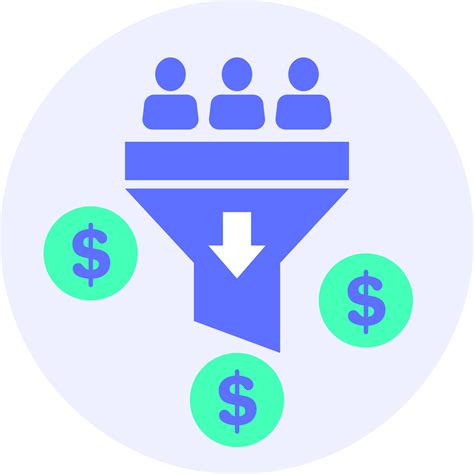 sales funnel lead conversion rate modern icon clipart illustration