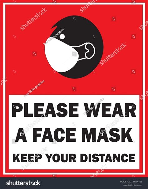 Please Wear Face Mask Sign Stock Vector Royalty Free 2184756511