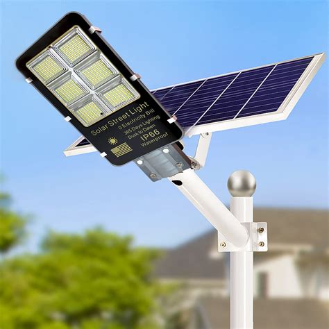 W Solar Street Lights Outdoor Lm Dusk To Dawn Solar Parking