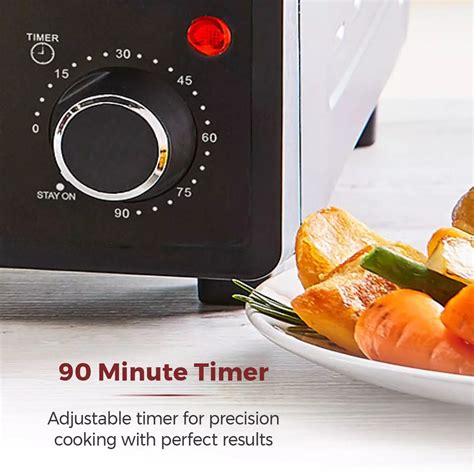 L Mini Oven With Hot Plates Black With Silver Accents T Kitchen Appliances Tower