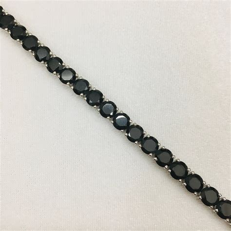 Natural Black Spinel Bracelet 925 Sterling Silver Bracelet 6 Etsy