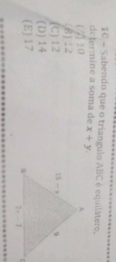 Sabendo Que O Triângulo Abc é Equilátero Determine A Soma De Xy Br