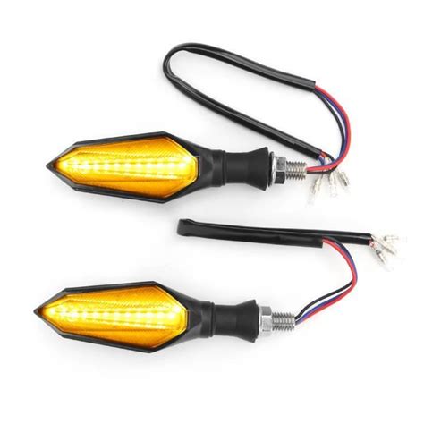 Fdit Clignotant De Moto 2pcs Moto LED Clignotants 12 15V Ambre Bleu