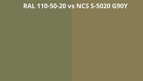 Ral 110 50 20 Vs Ncs S 5020 G90y Ral Colour Chart Uk