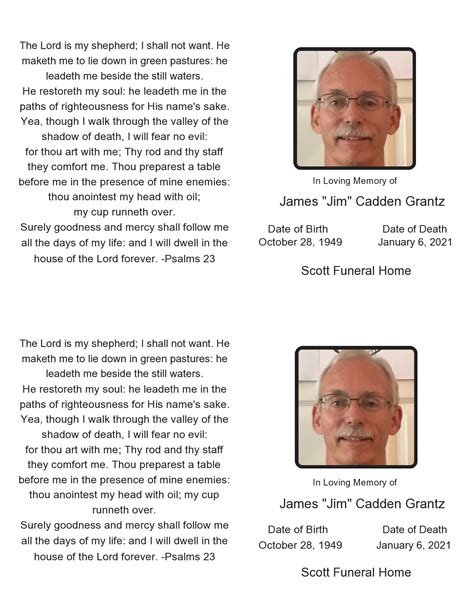 40 Printable Memorial Card Templates (In Loving Memory)