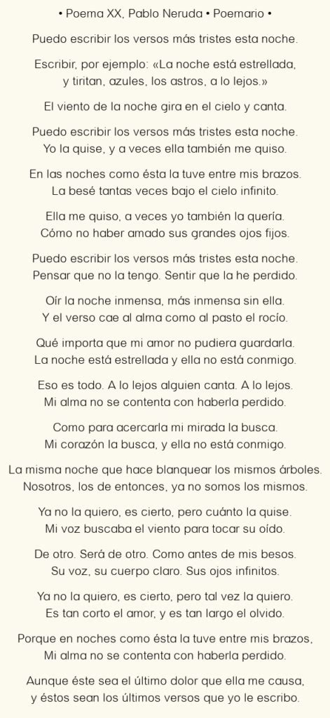 Descubriendo La Magia Del Poema XX De Pablo Neruda Poemas Blog