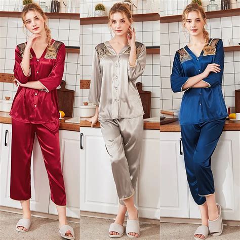 Pijama Sedoso Con Tirantes Para Mujer Traje De Dormir De Seda De