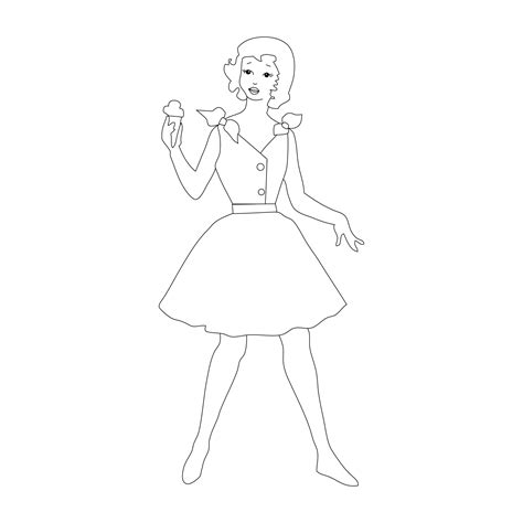 Girl Kids Coloring Page Free Stock Photo - Public Domain Pictures