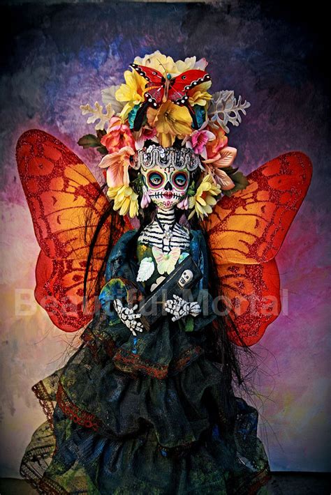 Beautiful Mortal Dia De Los Muertos Goth Butterfly Doll Etsy