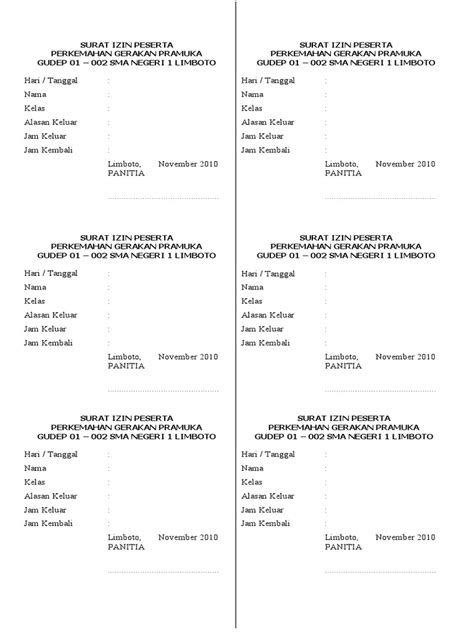 Surat Izin Pramuka Pdf