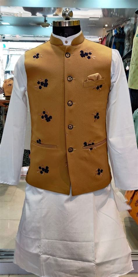 Embroidery Nehru Jacket For Men Modi Jacket For Men Nehru Jacket For