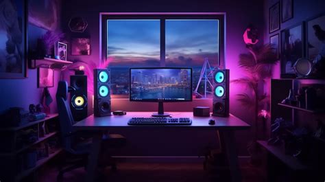 Premium AI Image | PC Desk Setup