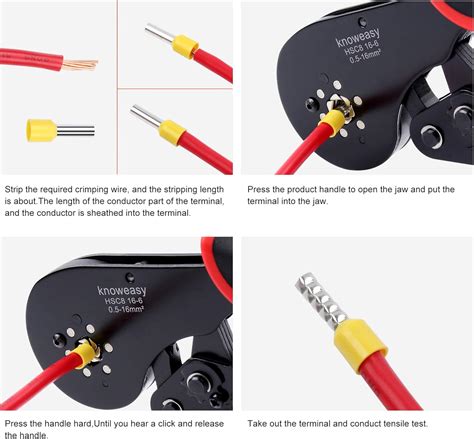 Buy Hexagonal Ferrule Crimping Tool Knoweasy 16 6 Ferrules Crimping