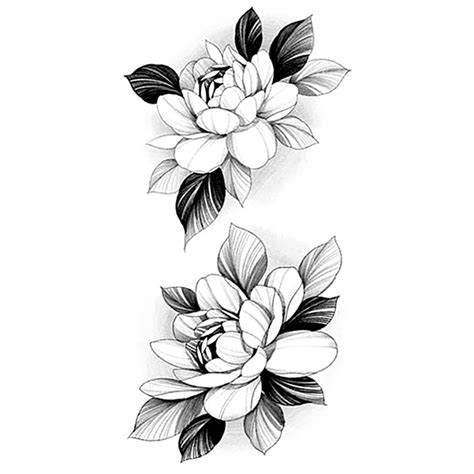 Qisiwole Temporary Tattoos For Women Black Rose Flower Tattoos Stickers Waterproof Temporary