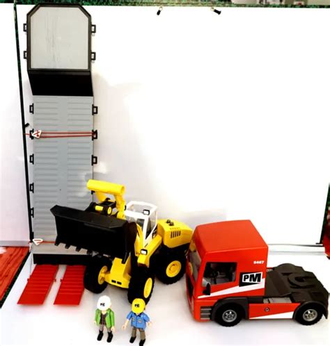 Playmobil Ref Camion Remorque Porte Char Bulldozer