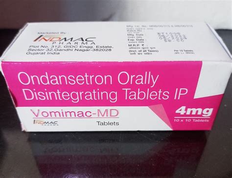 Vomimac Md Ondansetron Orally Disintegrating Tablets Ip Packaging Type Box 4 Mg At Rs 600 Box