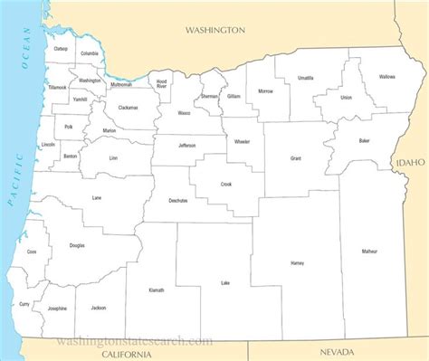 Large Detailed Oregon State County Map