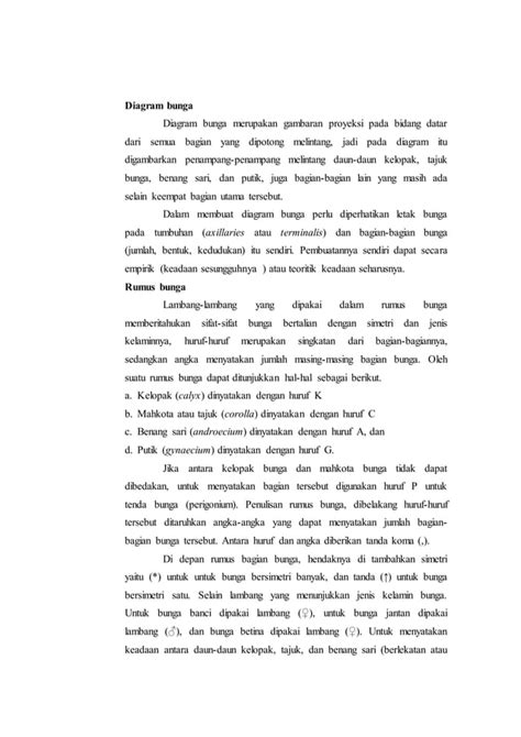 Laporan Praktikum 7 Rumus Bunga Dan Diagram Bunga Morfologi Tumbuhan