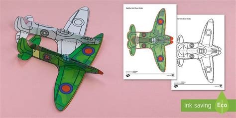 Simple WW2 Spitfire Glider Craft Activity