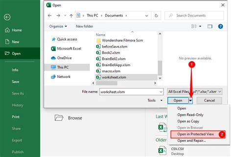 Protected View Events In Excel