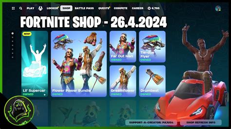 NOVÝ FORTNITE SHOP I 26 4 2024 I LIL SUPERCAR ICON SERIES EMOTE