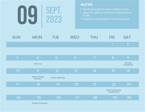 Editable September Calendar Templates In Adobe Illustrator To Download