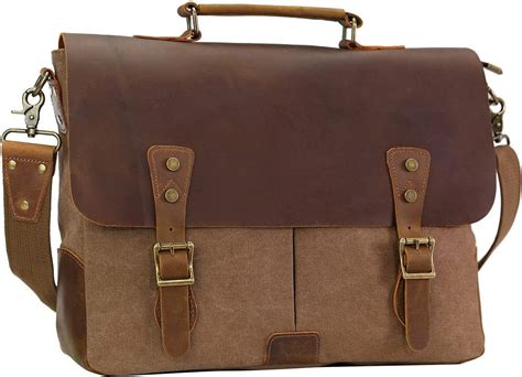 Amazon Wowbox Messenger Bag For Men Leather Laptop Satchel