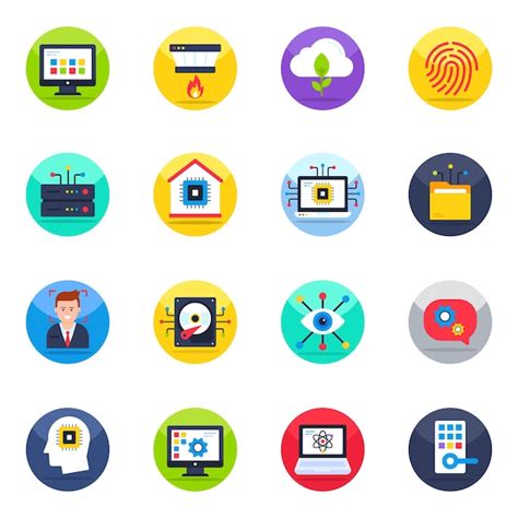 Pack De Iconos Planos De Dispositivos Inteligentes Vector Premium