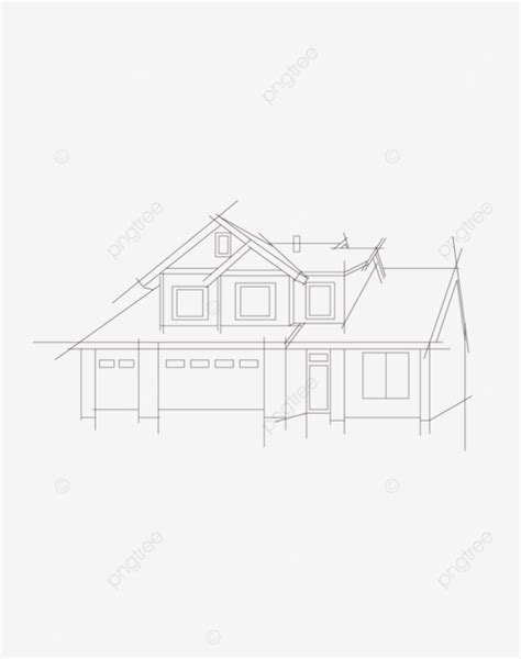 Architectural Hand Drawn Line Draft Vector Illustration Architectural