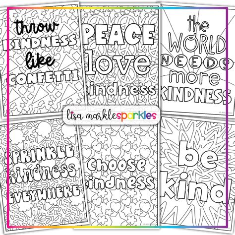 Kindness Coloring Pages Printable Pdf Activity Lisa Markle Sparkles