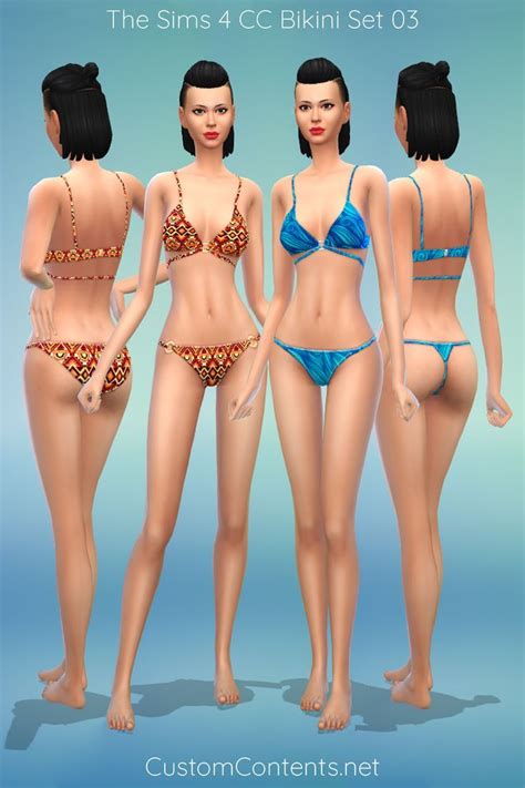 Ts4cc String Bikini And Thong Bikini Sims 4 Bikinis Maxis Match Sims 4