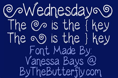 Wednesday Font | ByTheButterfly | FontSpace