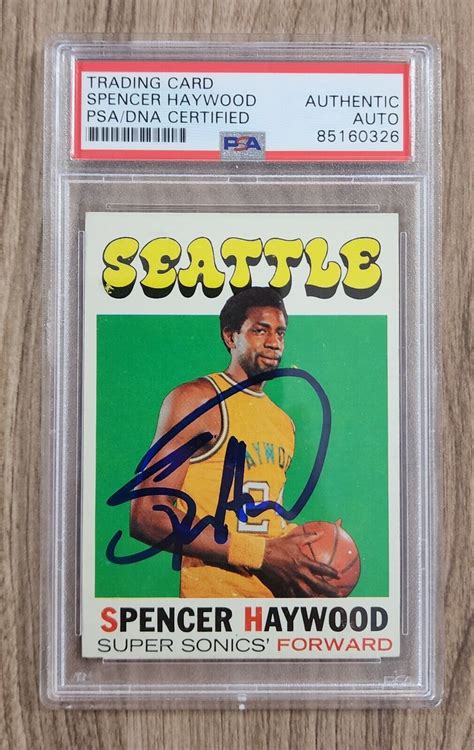 Spencer Haywood Signed Topps Rookie Rc Card Nba Hof Legend