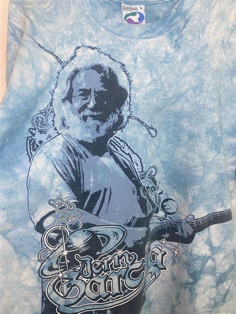 Vintage Jerry Garcia Blue Tie Dye Liquid Blue Shirt S Gem