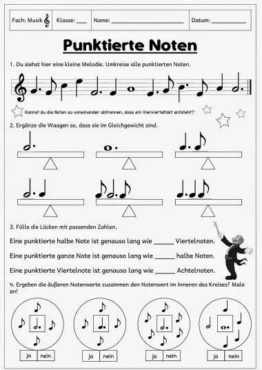 Musik Klasse Notenlehre Arbeitsbl Tter Worksheets