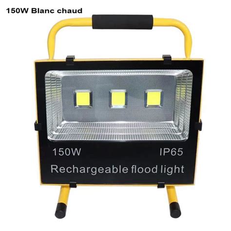 HENGMEI Projecteur de Chantier à 150W Blanc chaud LED Rechargeable