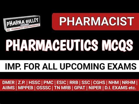 Pharmacist Exam Preparation Important Pharmaceutics Questions Mp