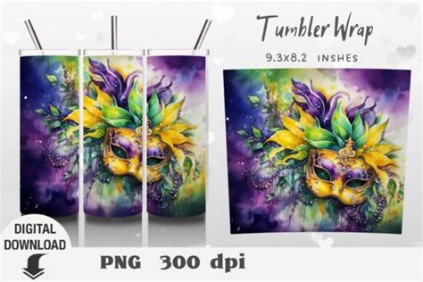 Mardi Gras Tumbler Wrap Mardi Gras Graphic By Oksismg Creative Fabrica