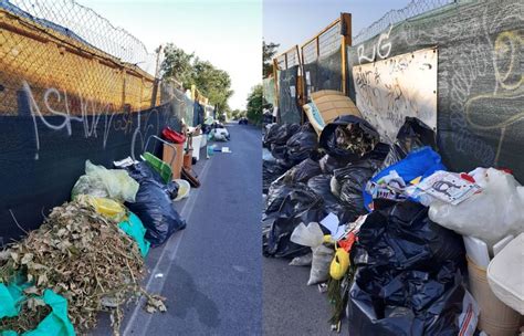 Ciampino Cumulo Di Rifiuti Abbandonati Fuori Dall Isola Ecologica Di