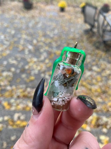 custom mini spell jar handmade michigan  personalized crystals